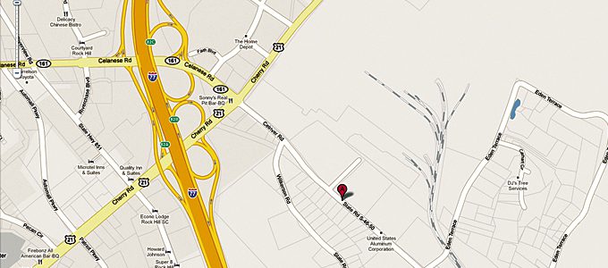 Map to Rock Hill plant